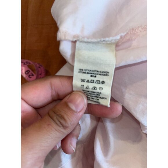 Free People Womens Off-Shoulder Blouse XS Light Pink Cotton Blend - Picture 7 of 8